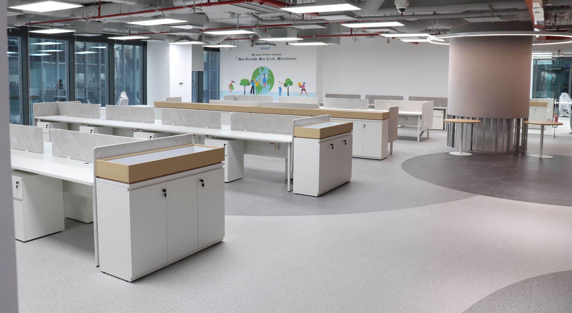 Cụm bàn làm việc của nhân viên tại dự án Shinhan