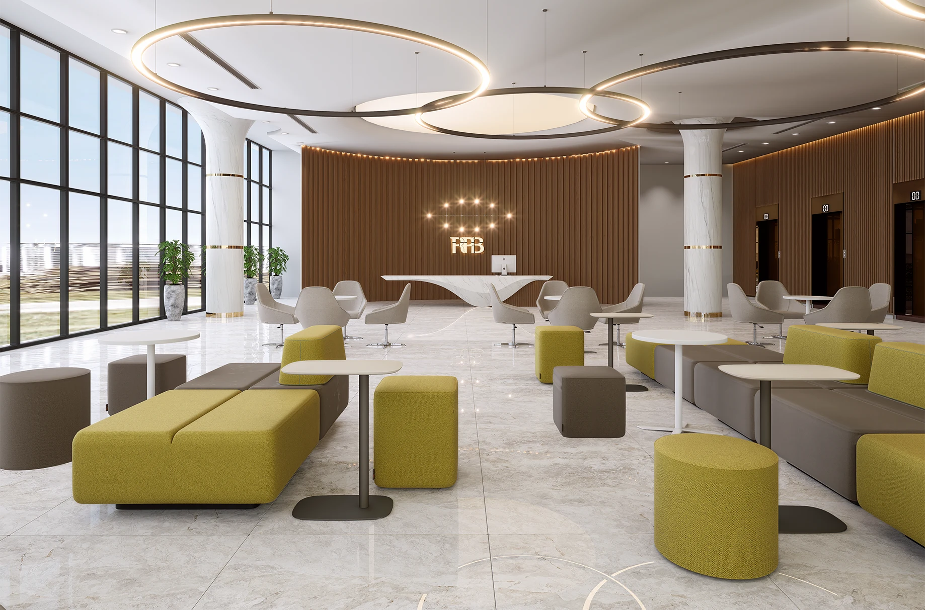 Cubic phù hợp với sảnh chờ khách sạn, showroom