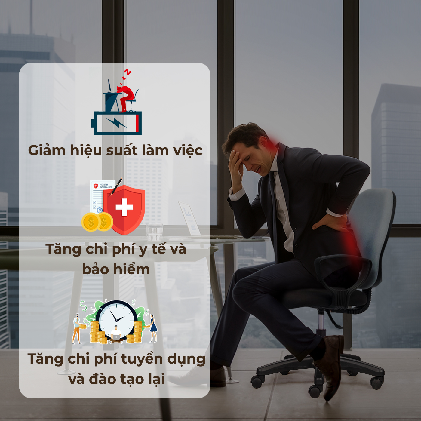 Đầu Tư Đúng Loại Ghế Nhân Viên, Tăng Hiệu Suất Làm Việc, Giảm Chi Phí Y Tế Cho Doanh Nghiệp