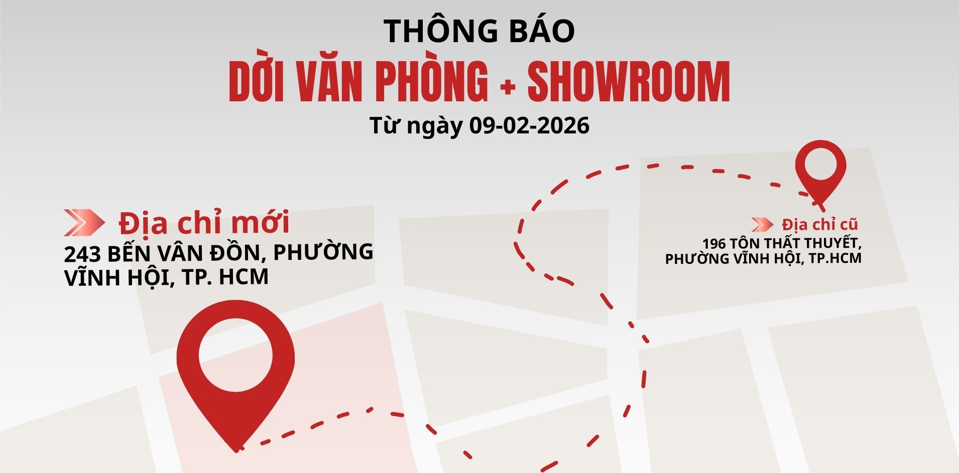 THÔNG BÁO CHUYỂN VĂN PHÒNG VÀ SHOWROOM THE CITY – ĐỊA CHỈ MỚI TỪ 09/02/2026